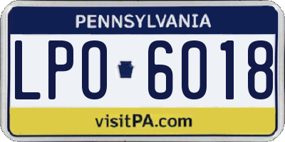 PA license plate LPO6018