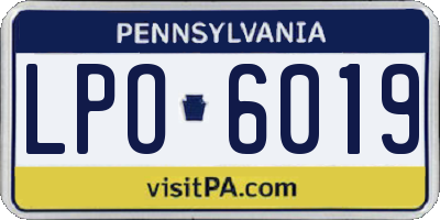 PA license plate LPO6019