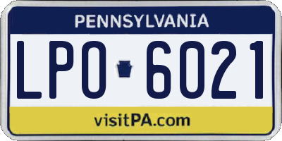PA license plate LPO6021