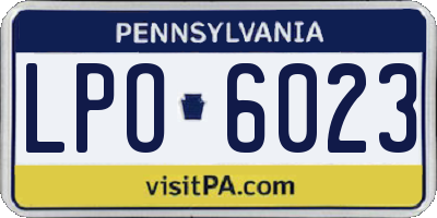 PA license plate LPO6023