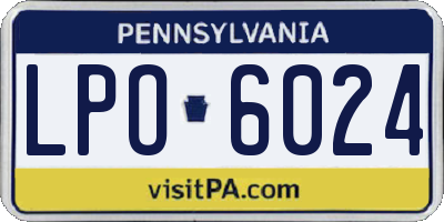 PA license plate LPO6024