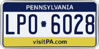 PA license plate LPO6028