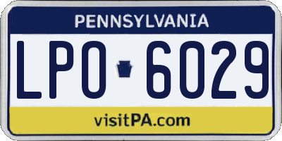 PA license plate LPO6029