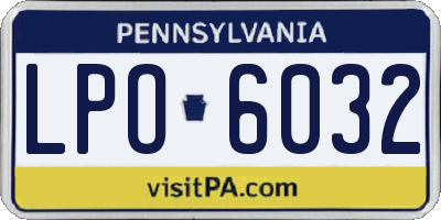 PA license plate LPO6032