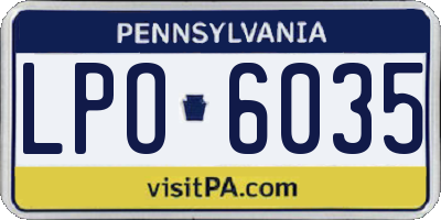 PA license plate LPO6035