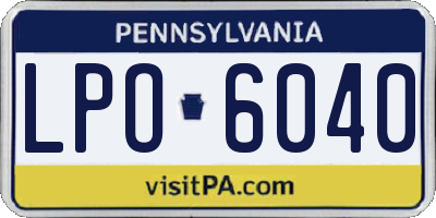 PA license plate LPO6040