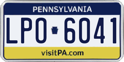PA license plate LPO6041