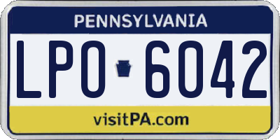 PA license plate LPO6042
