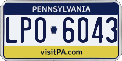 PA license plate LPO6043