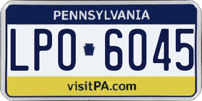 PA license plate LPO6045