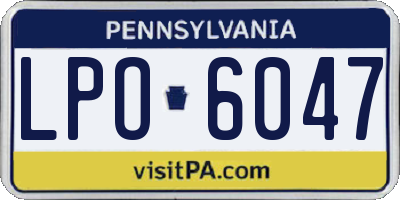 PA license plate LPO6047