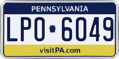 PA license plate LPO6049