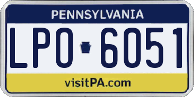 PA license plate LPO6051
