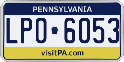 PA license plate LPO6053