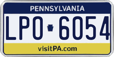 PA license plate LPO6054