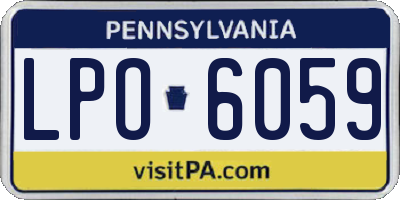 PA license plate LPO6059