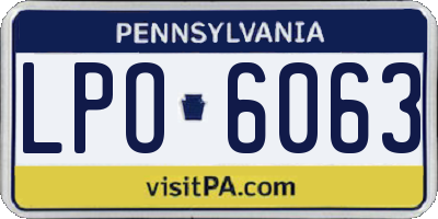 PA license plate LPO6063