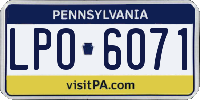 PA license plate LPO6071