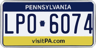PA license plate LPO6074