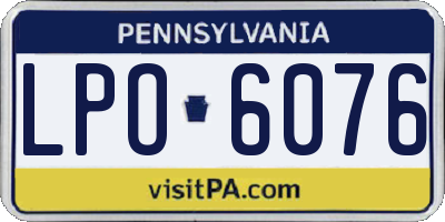 PA license plate LPO6076