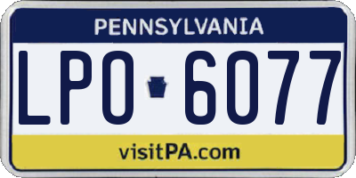 PA license plate LPO6077