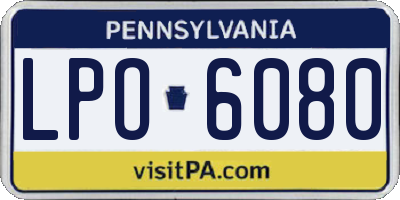 PA license plate LPO6080