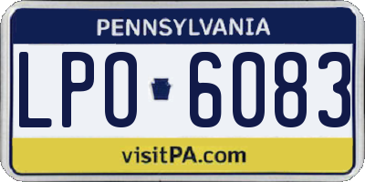 PA license plate LPO6083