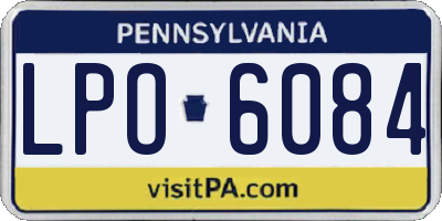 PA license plate LPO6084