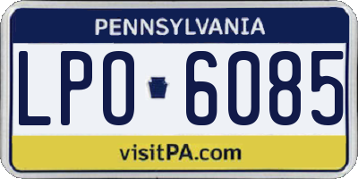 PA license plate LPO6085