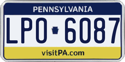 PA license plate LPO6087