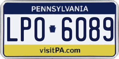 PA license plate LPO6089