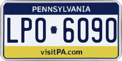 PA license plate LPO6090