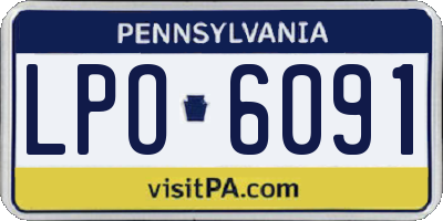 PA license plate LPO6091
