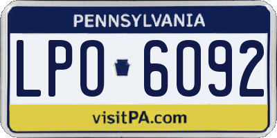 PA license plate LPO6092