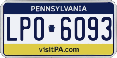 PA license plate LPO6093