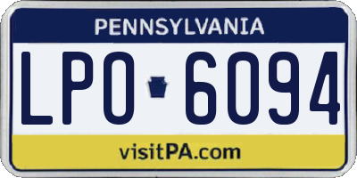 PA license plate LPO6094