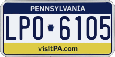 PA license plate LPO6105