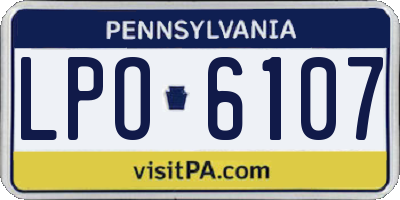 PA license plate LPO6107