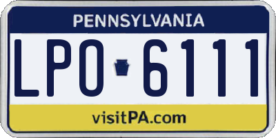 PA license plate LPO6111