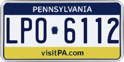 PA license plate LPO6112