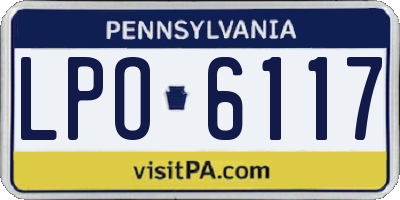 PA license plate LPO6117