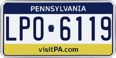 PA license plate LPO6119