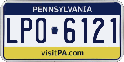 PA license plate LPO6121