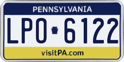PA license plate LPO6122