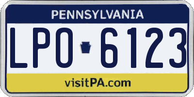 PA license plate LPO6123