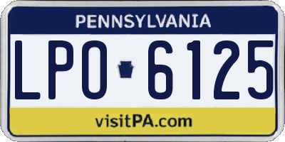 PA license plate LPO6125