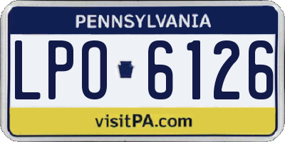 PA license plate LPO6126