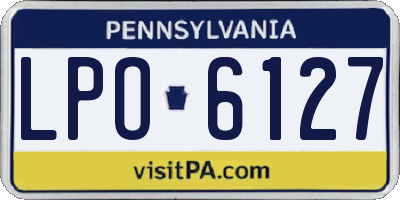 PA license plate LPO6127