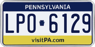 PA license plate LPO6129