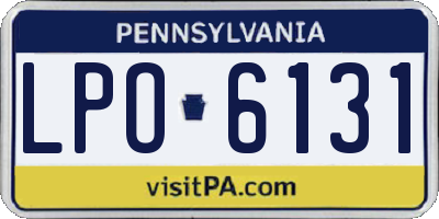 PA license plate LPO6131